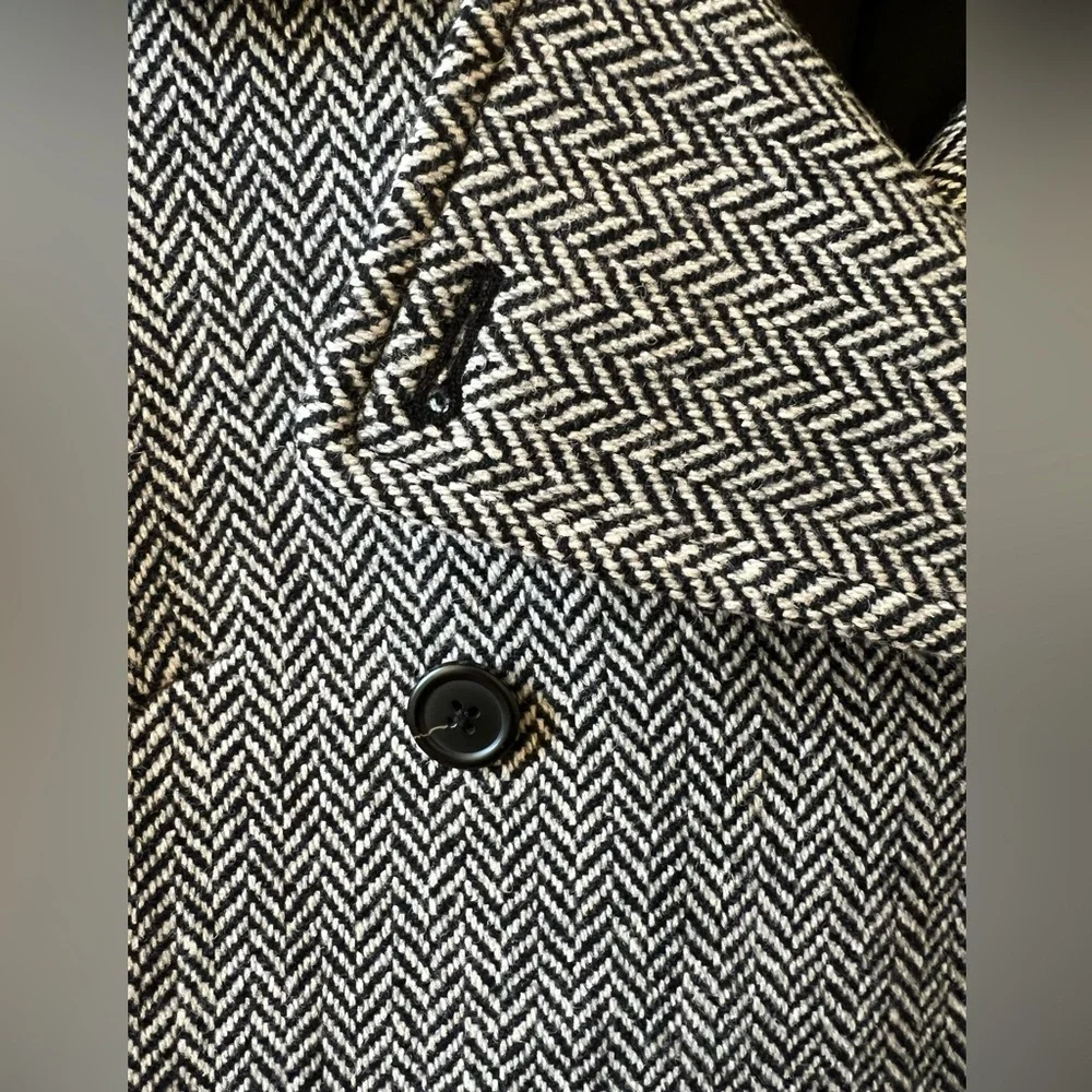 J CREW FACTORY Herringbone‎ Double Breasted Wool Pea Coat Classic Preppy S - Picture 2 of 6